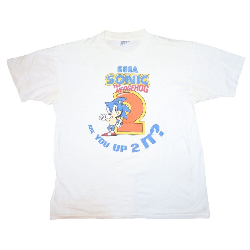 Vintage 1992 Sega Sonic The Hedgehog 2 Are You Up 2 It? Authentic T-Shirt XL